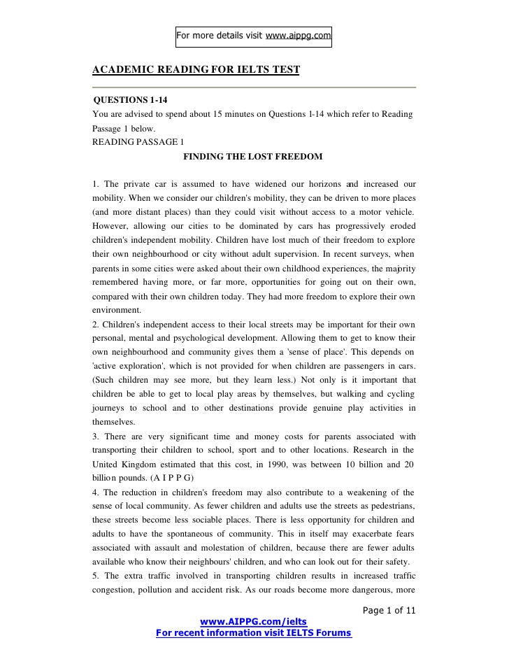 ielts academic reading test papers with answers pdf download